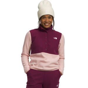The North Face Women's Cozy Sweater Fleece Alpine Polartec Snap Top Pink Berry L